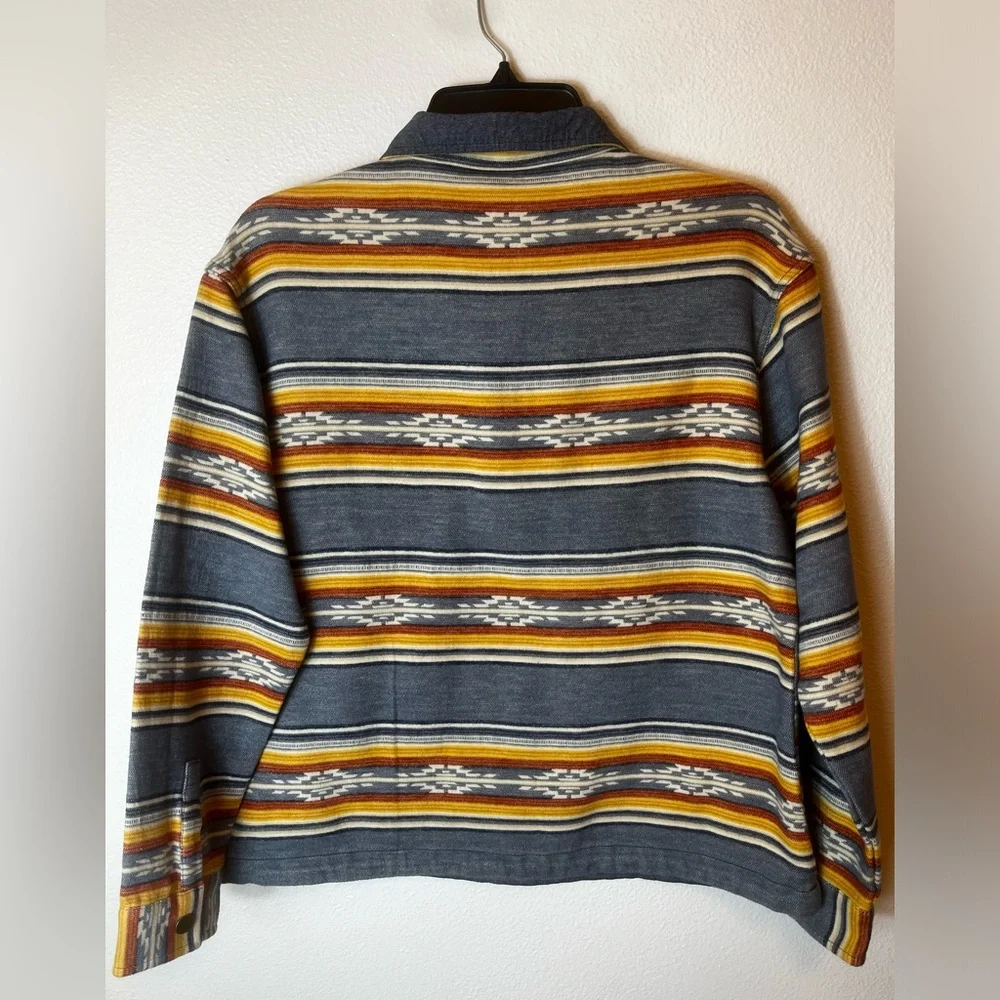 Pendleton Women's Doublesoft Half-Zip Pullover Denim Saltillo Stripe Size XS - Picture 6 of 7